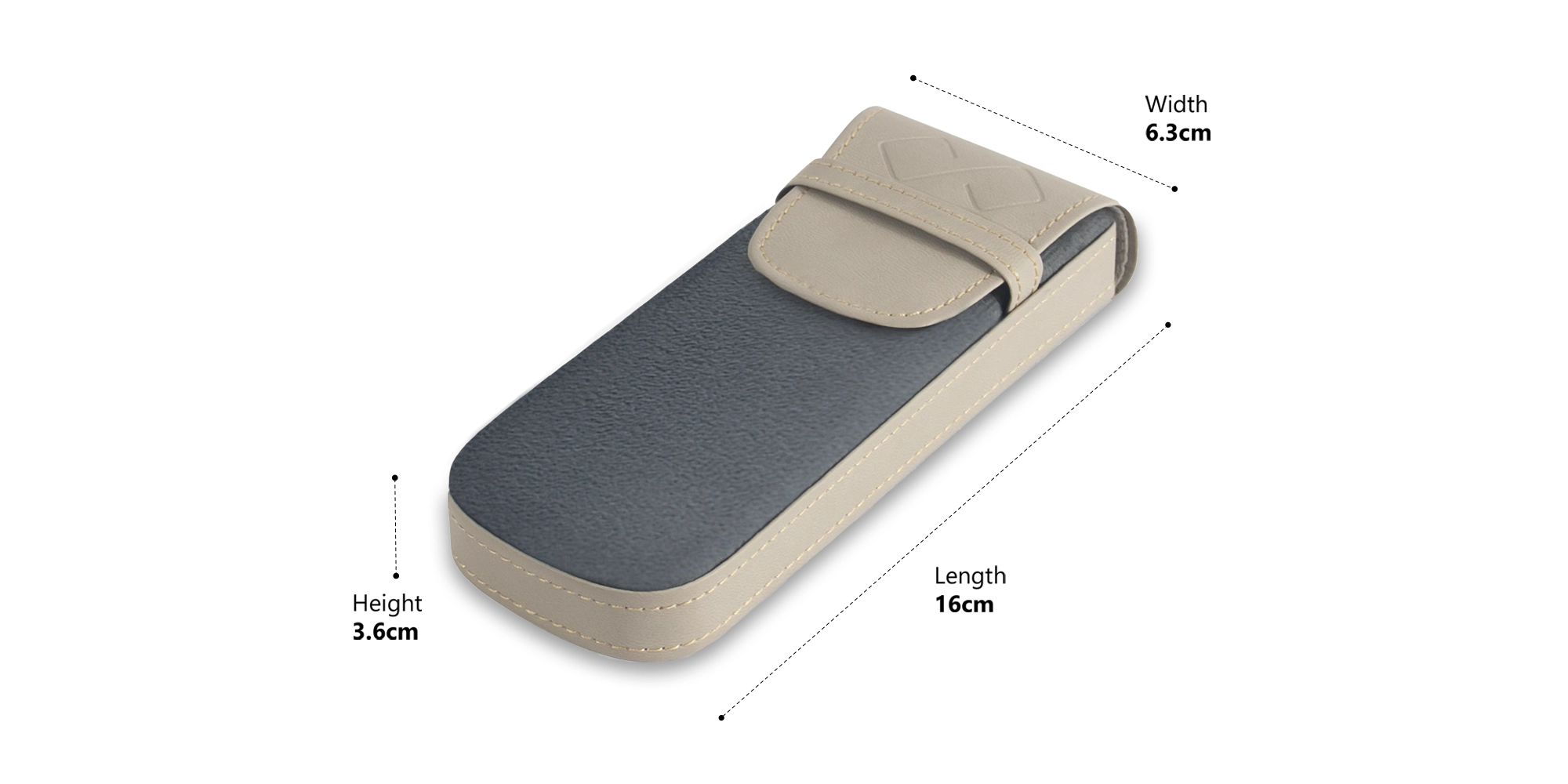 Grey Vegan Leather Glasses Case-1