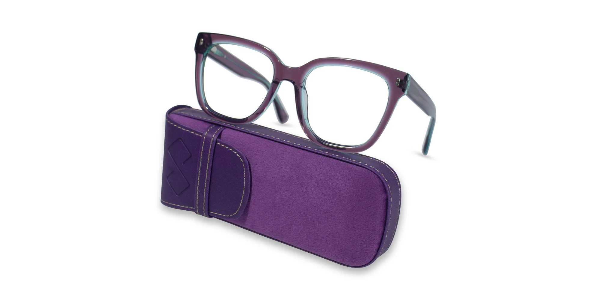 Purple Glasses Case Vegan Leather-5