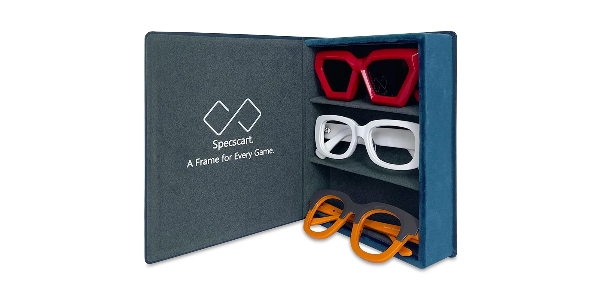 Blue Eyeglass Case For Multiple Glasses-3 Blue Eyeglass Case For Multiple Glasses-3