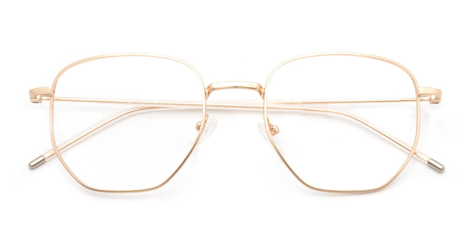 Champagne Gold geometric spectacles with champagne gold temples – Tom Archer KEMPSTON 2