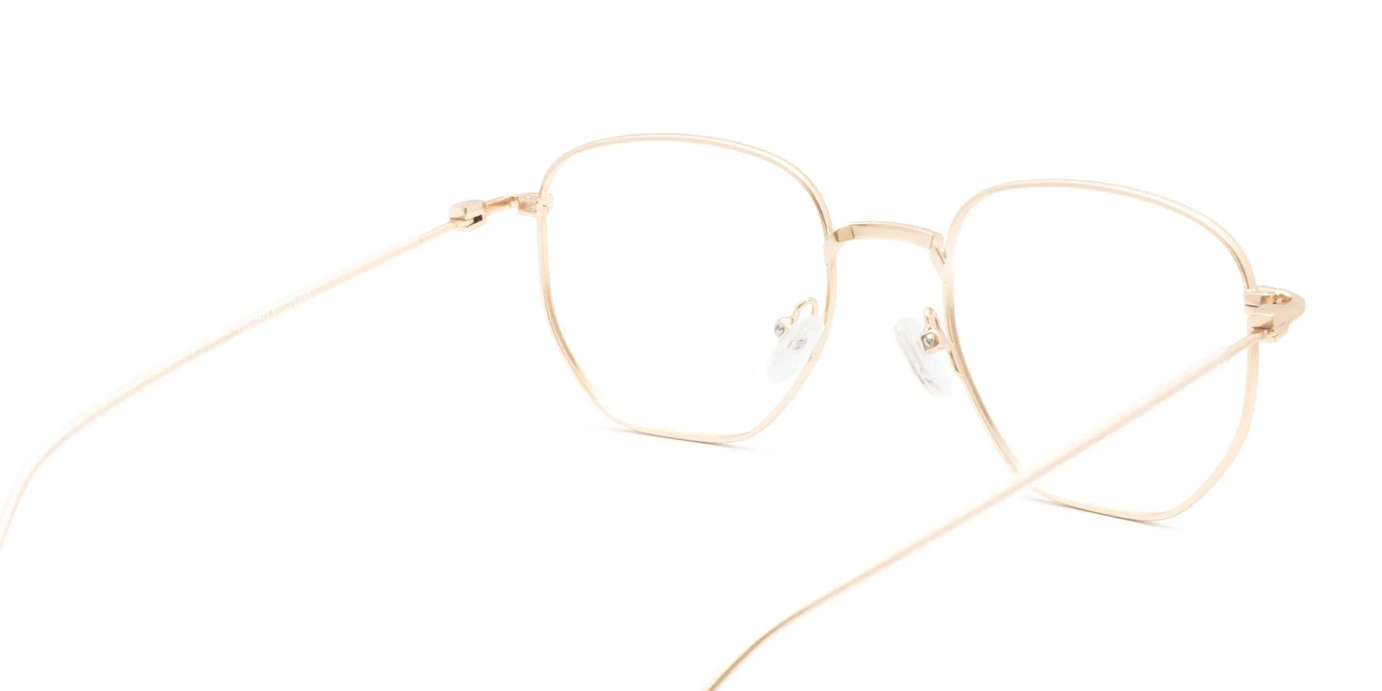 Unisex Champagne Gold metal geometric frames in medium size – Tom Archer KEMPSTON 2