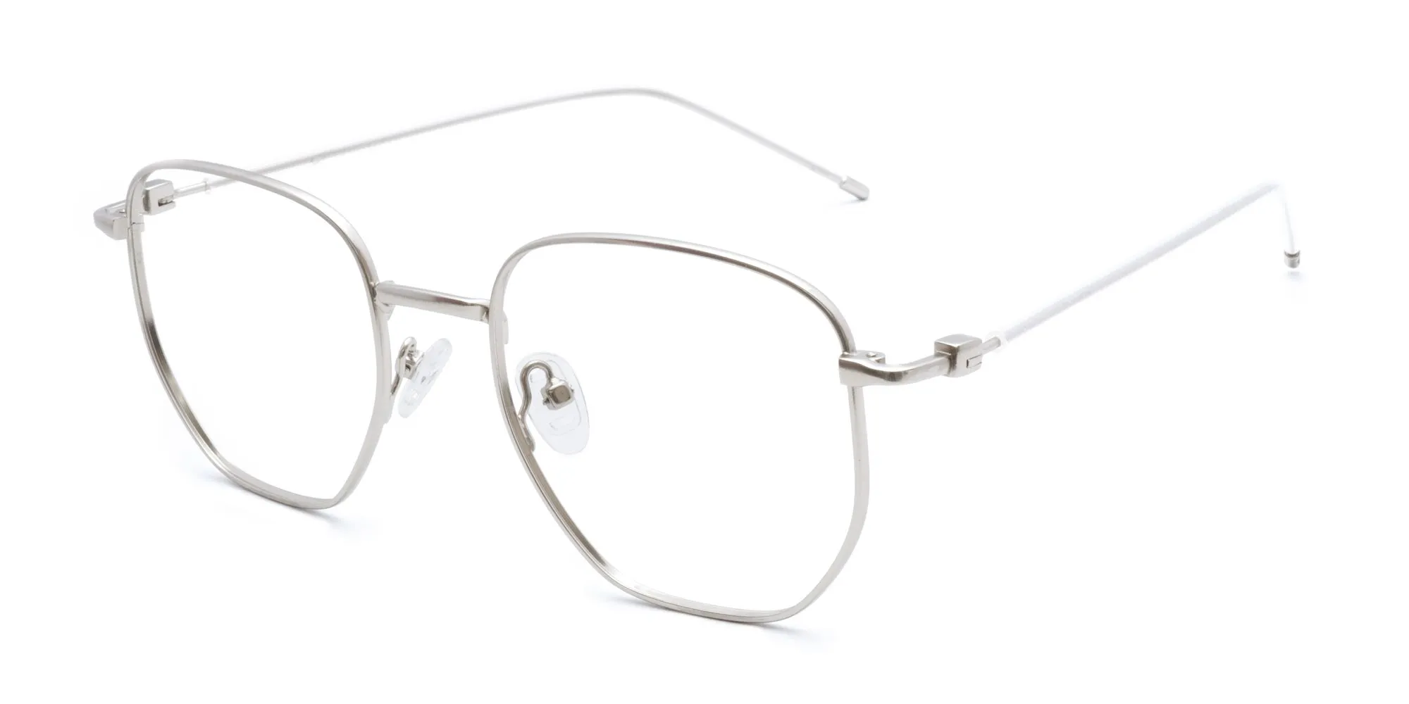 Silver Hexagon Glasses-2 Silver Hexagon Glasses-2