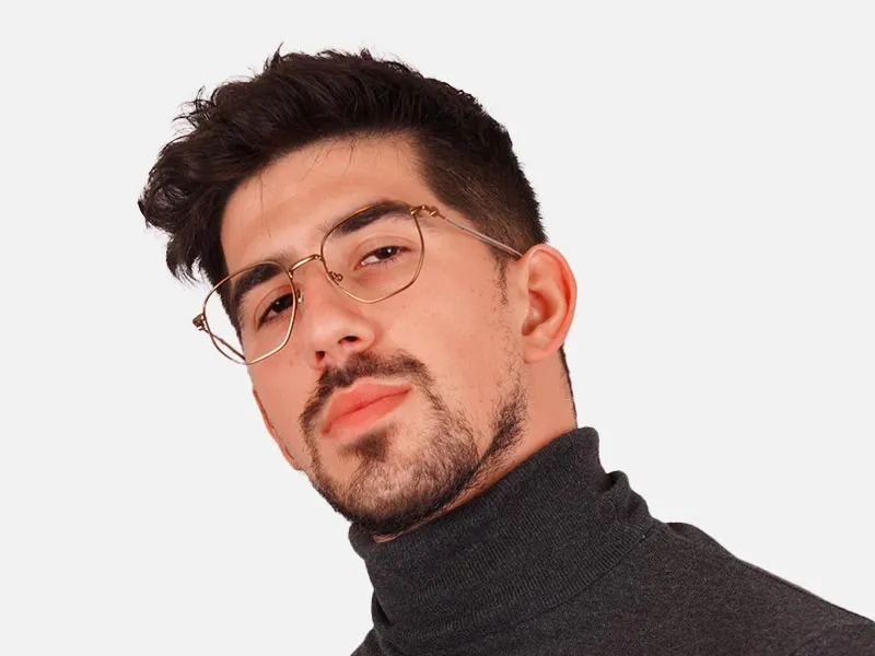 hexagon metal frame glasses-2