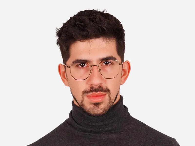 hexagon metal frame glasses-2
