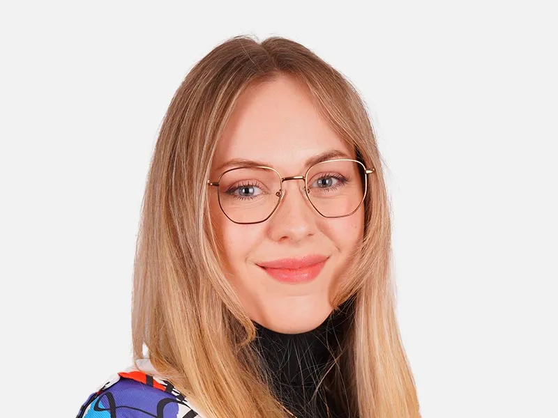 hexagon metal frame glasses-2