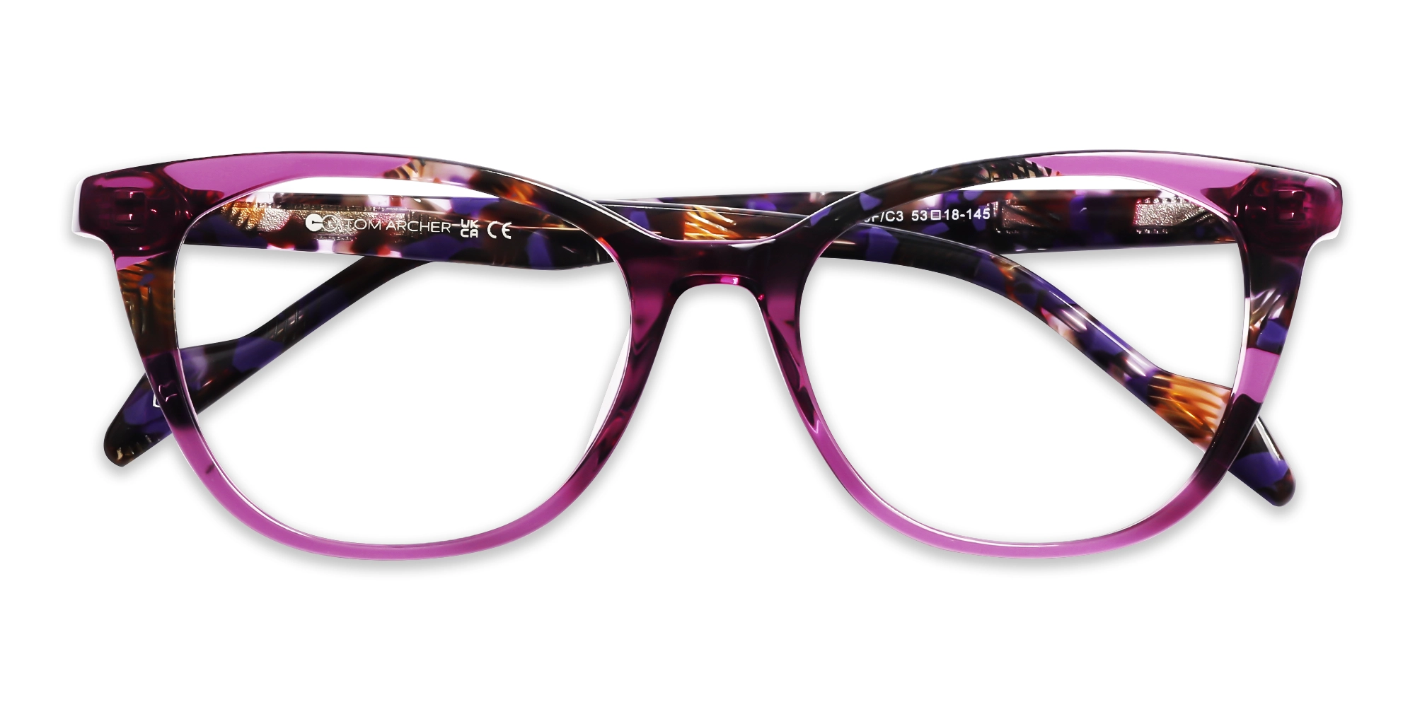 Crystal Purple Cat Eye Acetate Eyeglasses-6