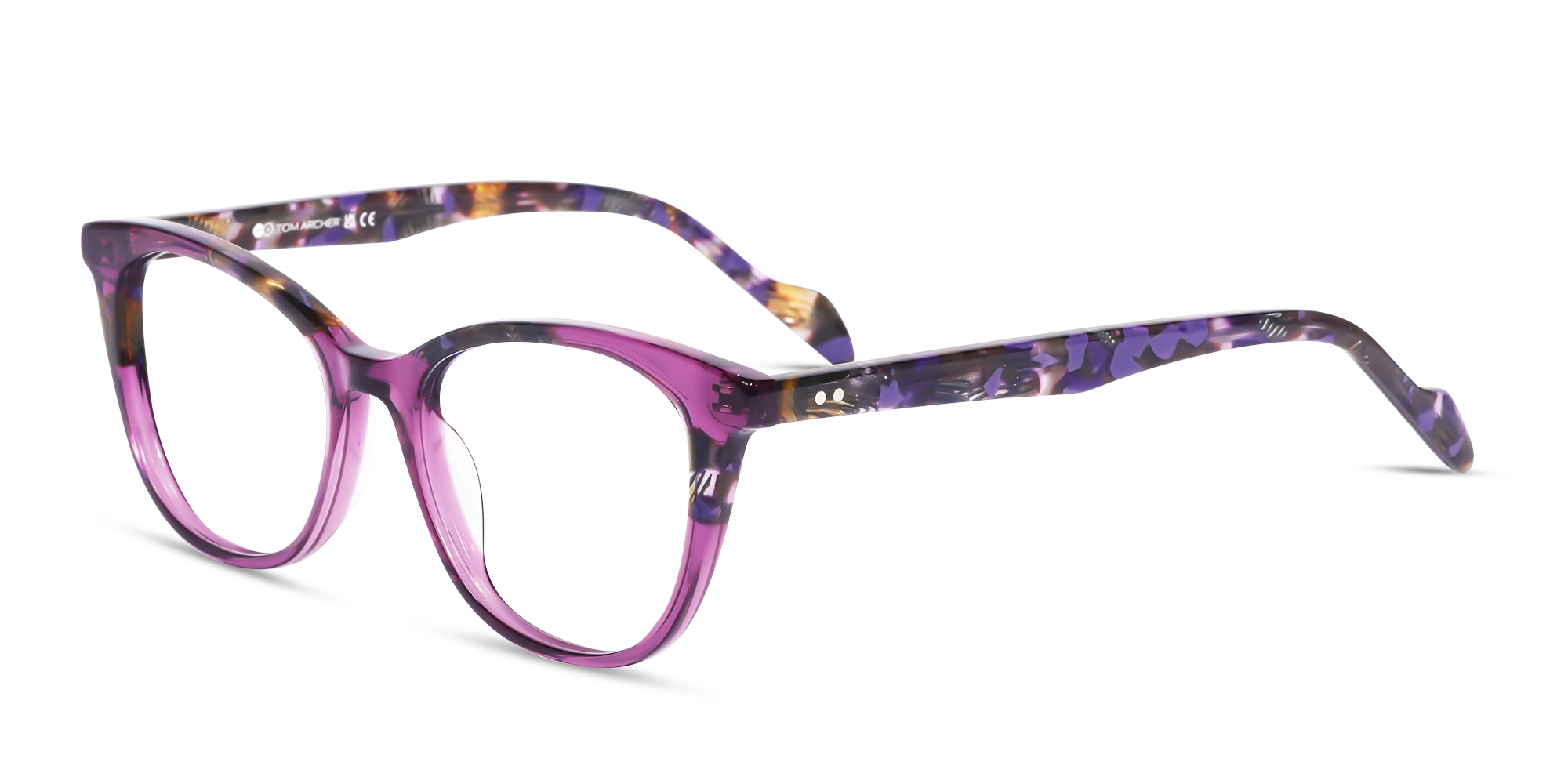 Crystal Purple Cat Eye Acetate Eyeglasses-3