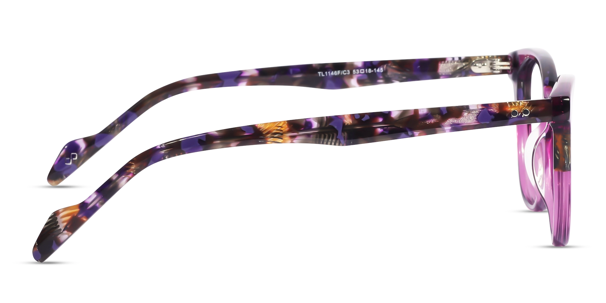 Crystal Purple Cat Eye Acetate Eyeglasses-4