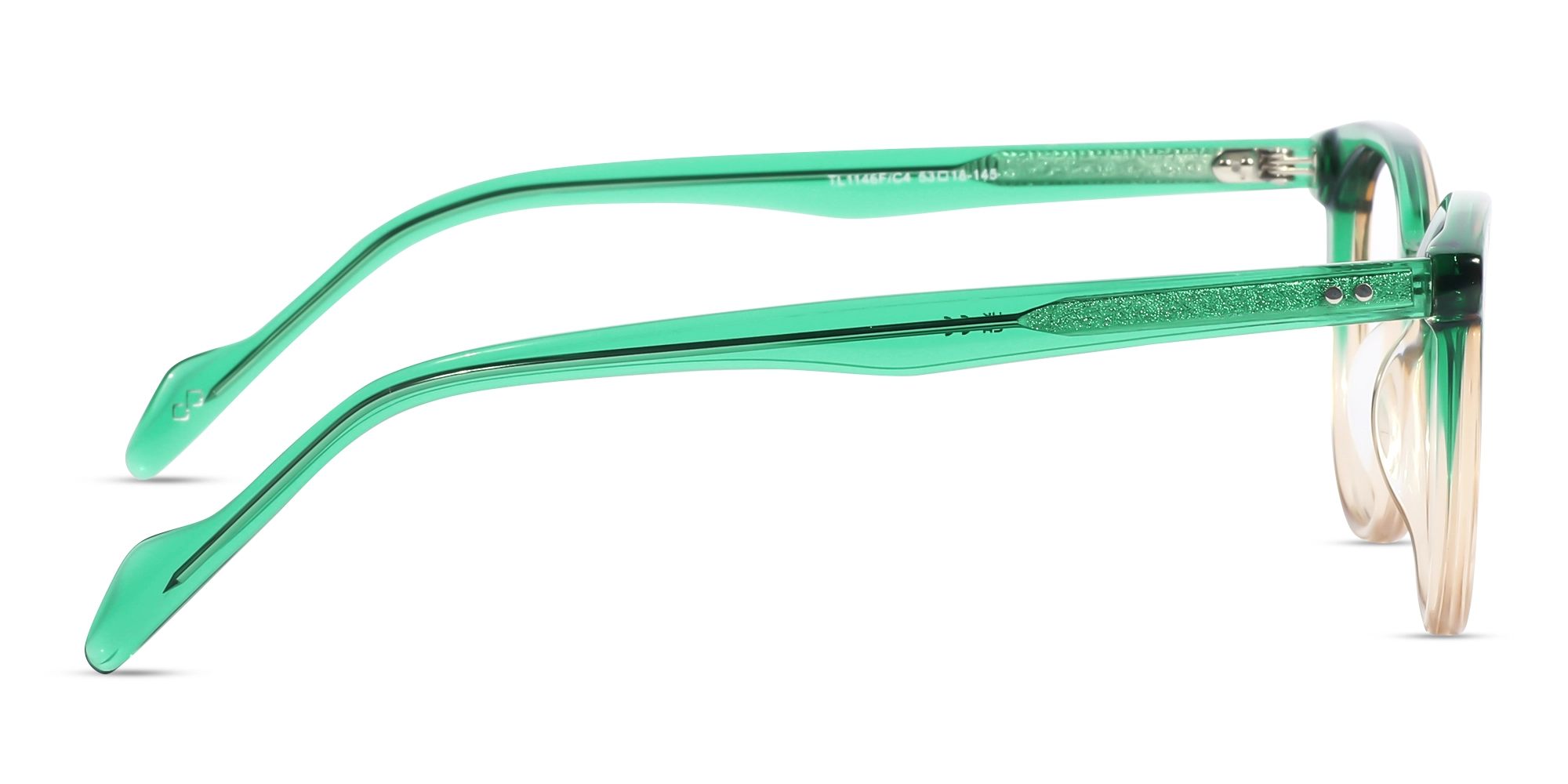 Crystal Green & Water Gold Cat Eye Glasses-4