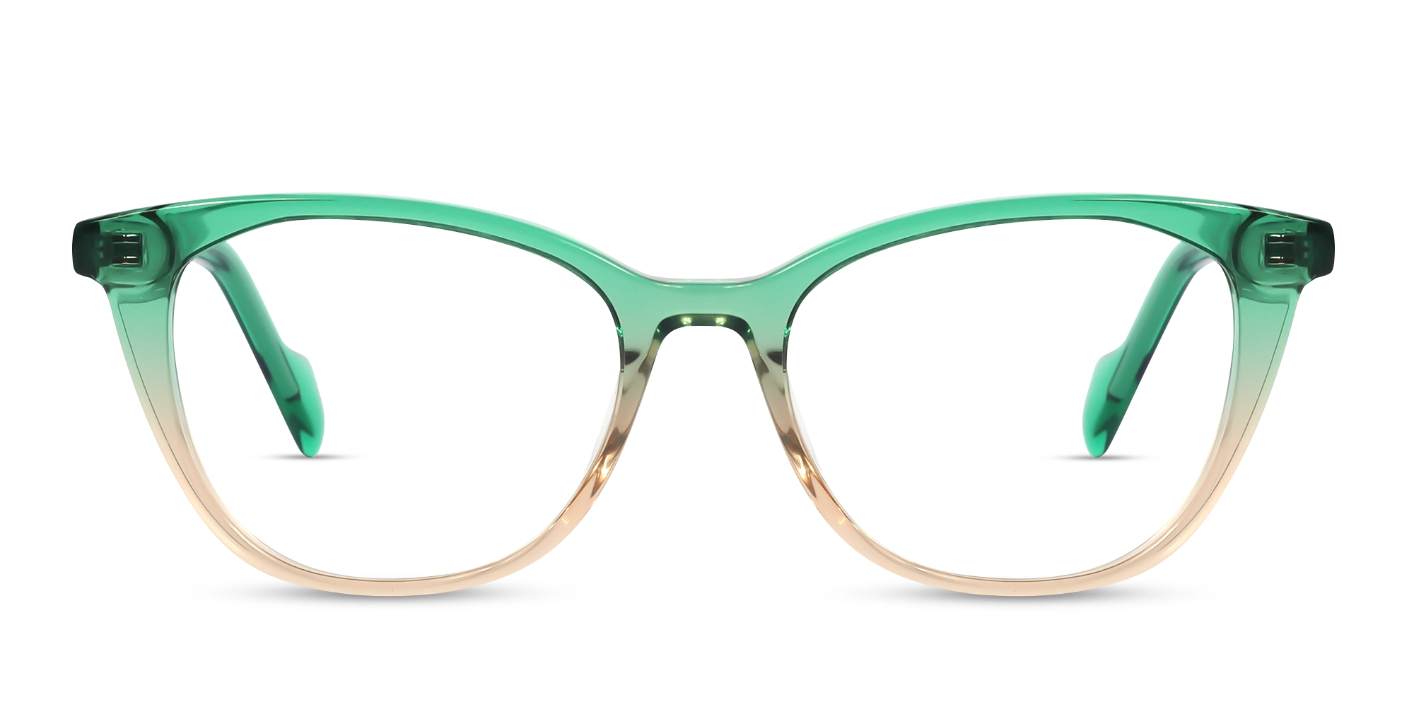 Crystal Green & Water Gold Cat Eye Glasses-1