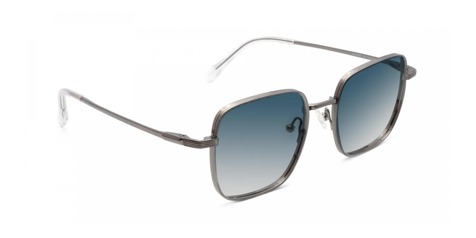 Square Blue Tinted Sunglasses-2