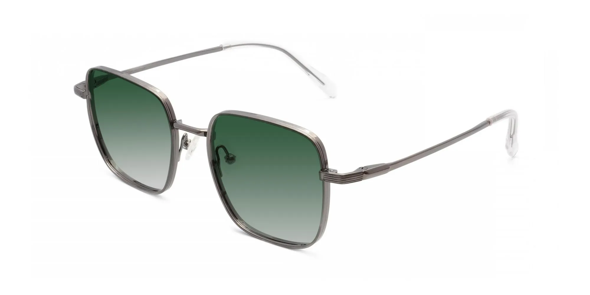 Square Green Tinted Sunglasses-3