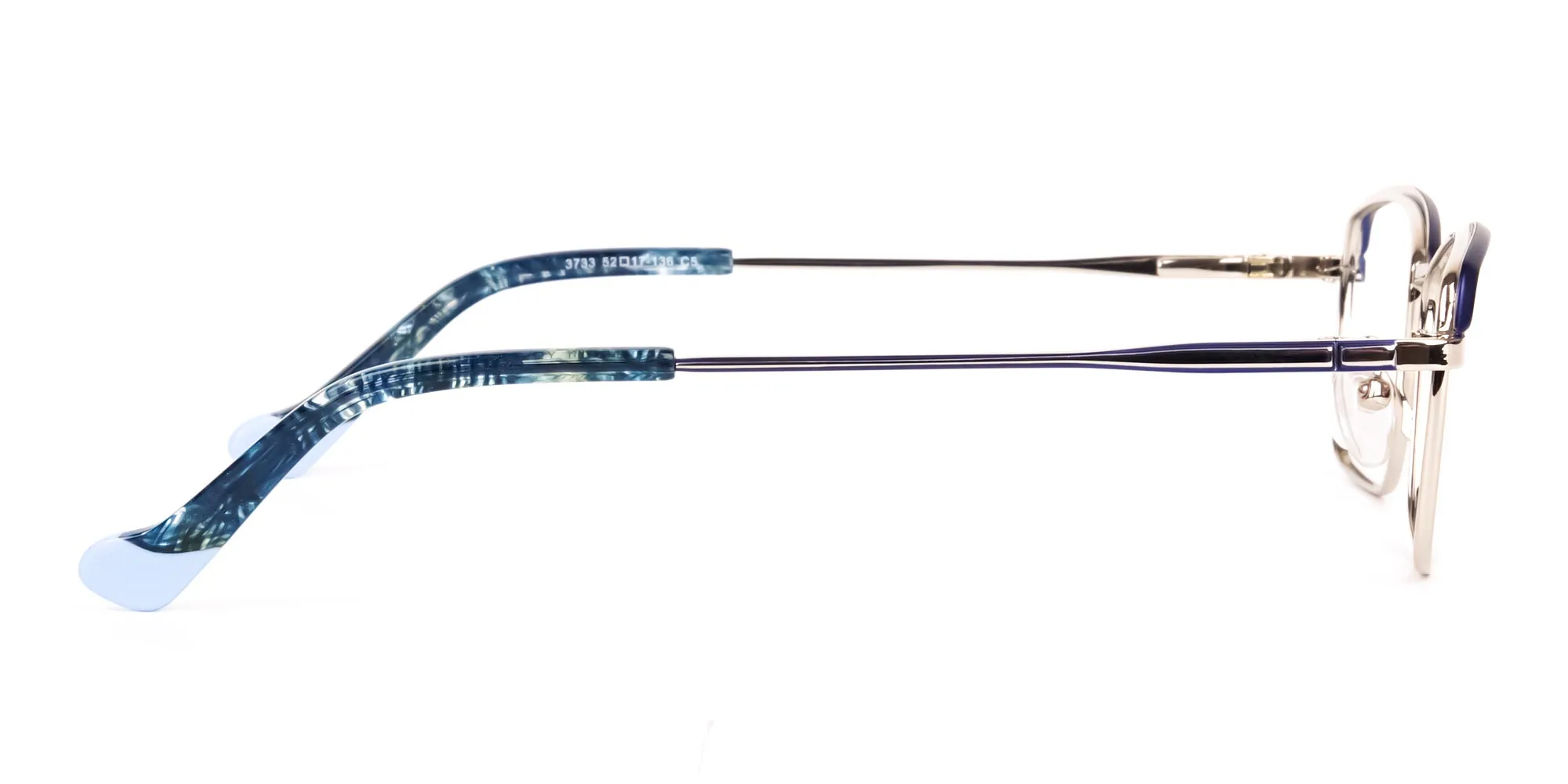 Royal Blue Silver Cat-Eye-Rim Glasses-2