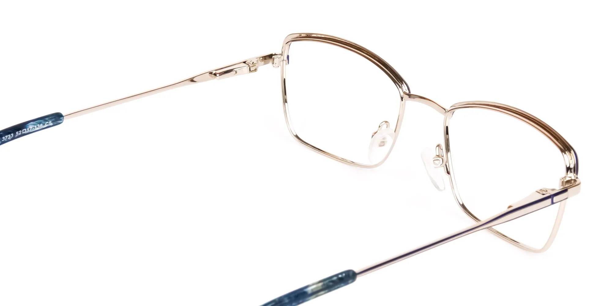 Royal Blue Silver Cat-Eye-Rim Glasses-2