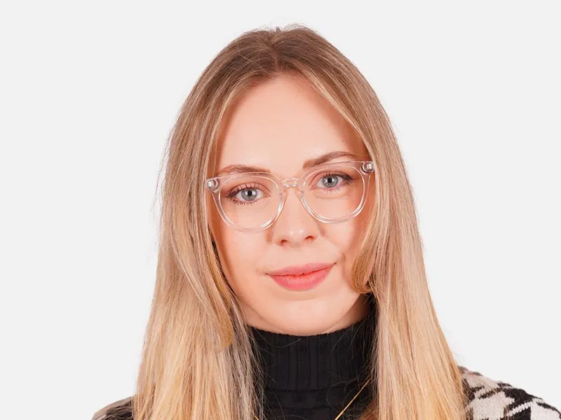Transparent Frame Keyhole Glasses-2