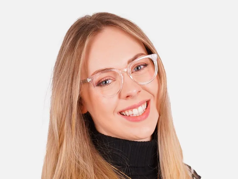 Transparent Frame Keyhole Glasses-2