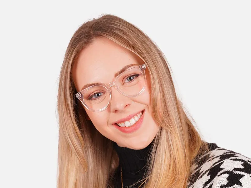 Transparent Frame Keyhole Glasses-2