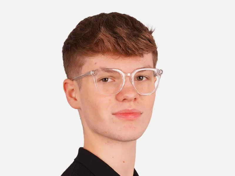 Transparent Frame Keyhole Glasses-2