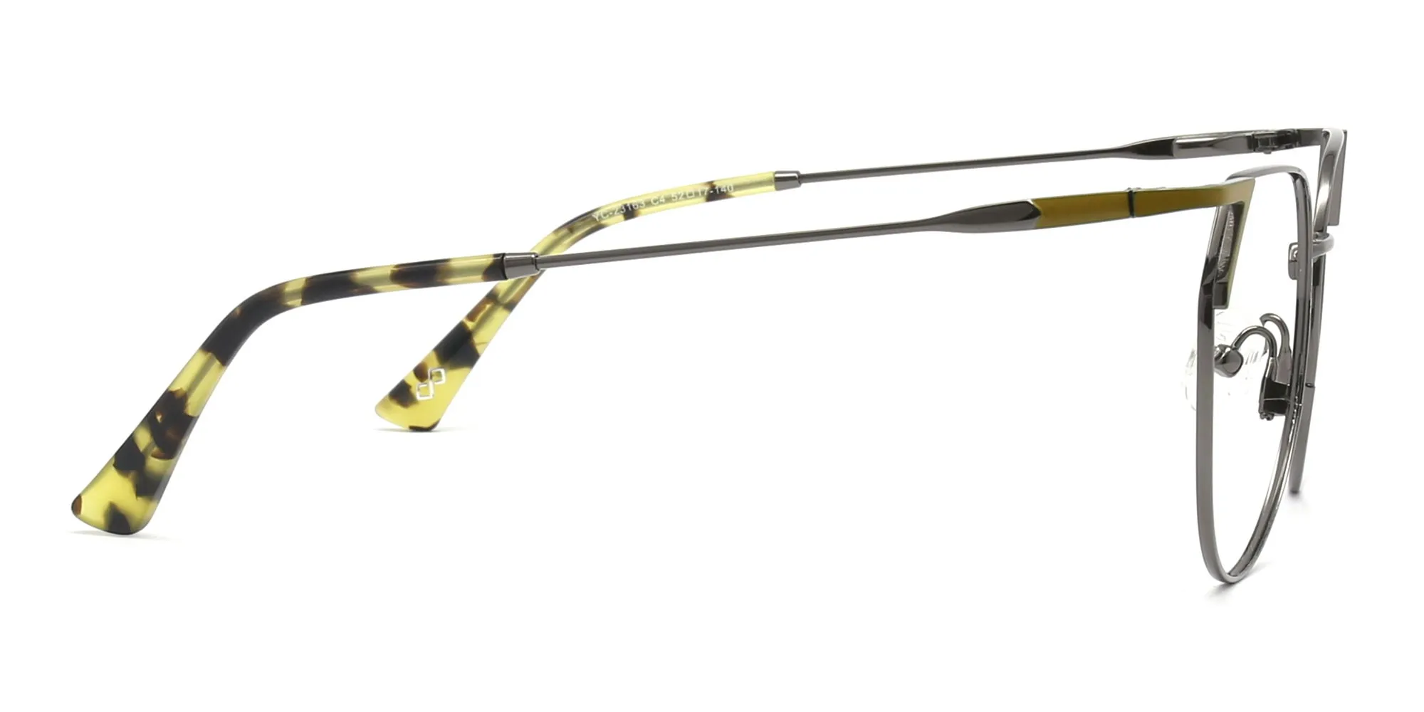 green metal eyeglass frames-2