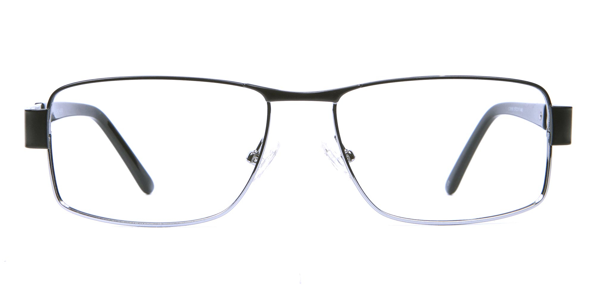 T3550F/S - Rectangular Glasses in Black & Silver