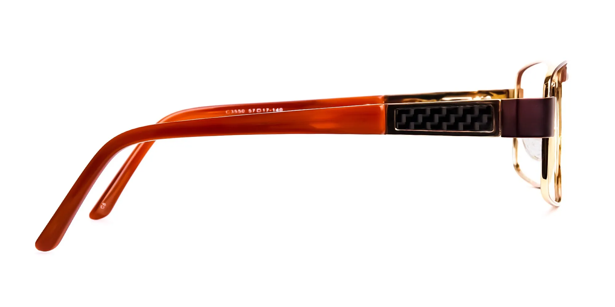 brown and gold rectangular full rim rectangular glasses frames-2