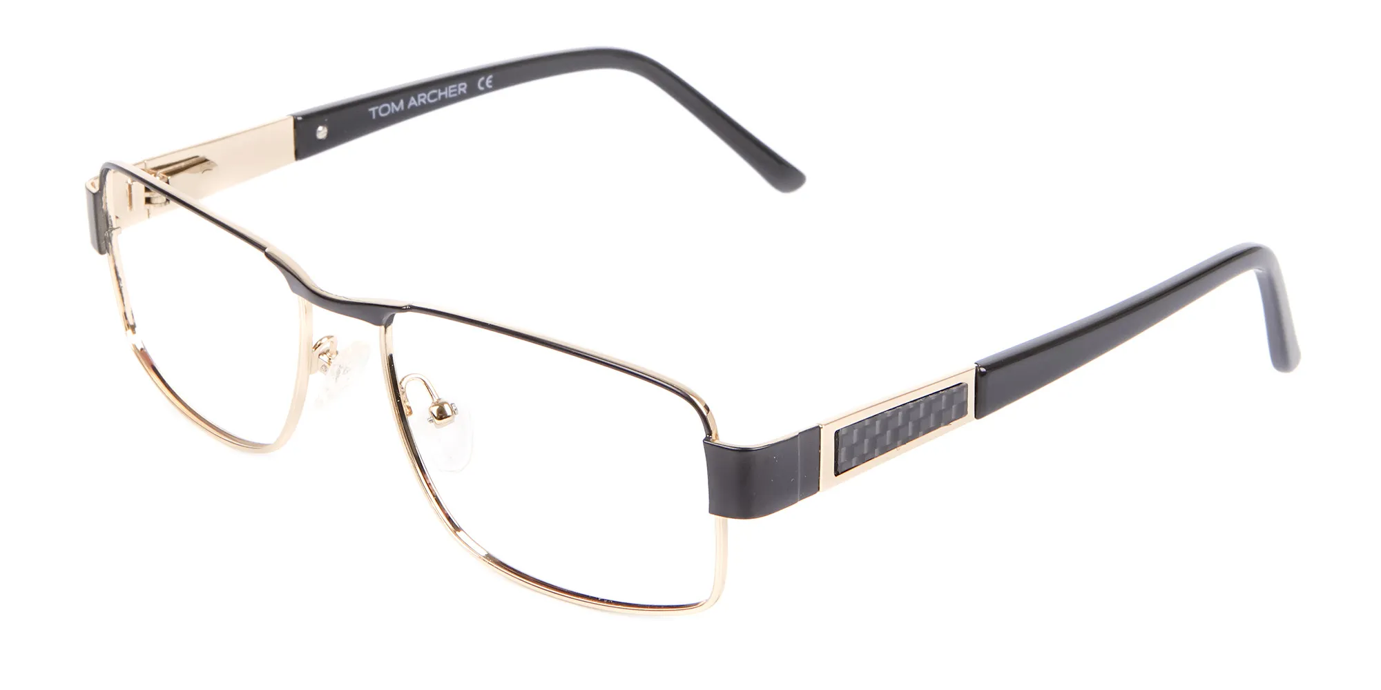 Black and Gold Rectangle Glasses Frames-2