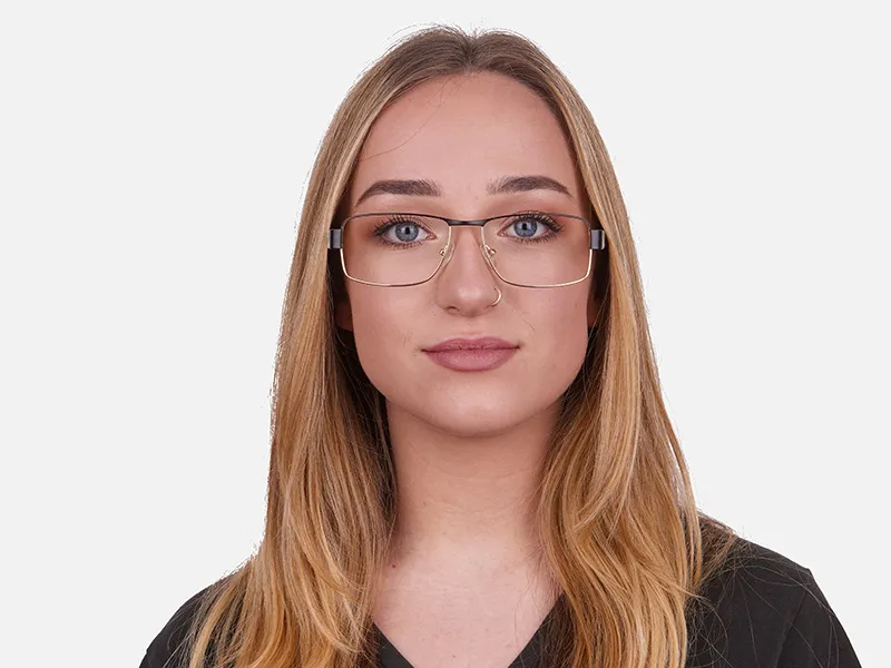 Black and Gold Rectangle Glasses Frames-2