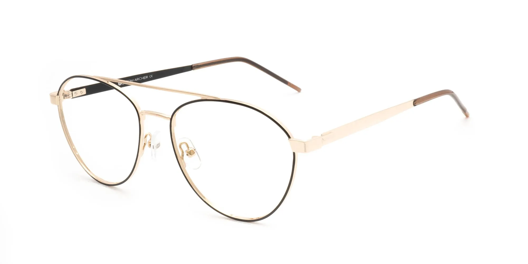 Black and Gold Pilot Eyeglasses-2