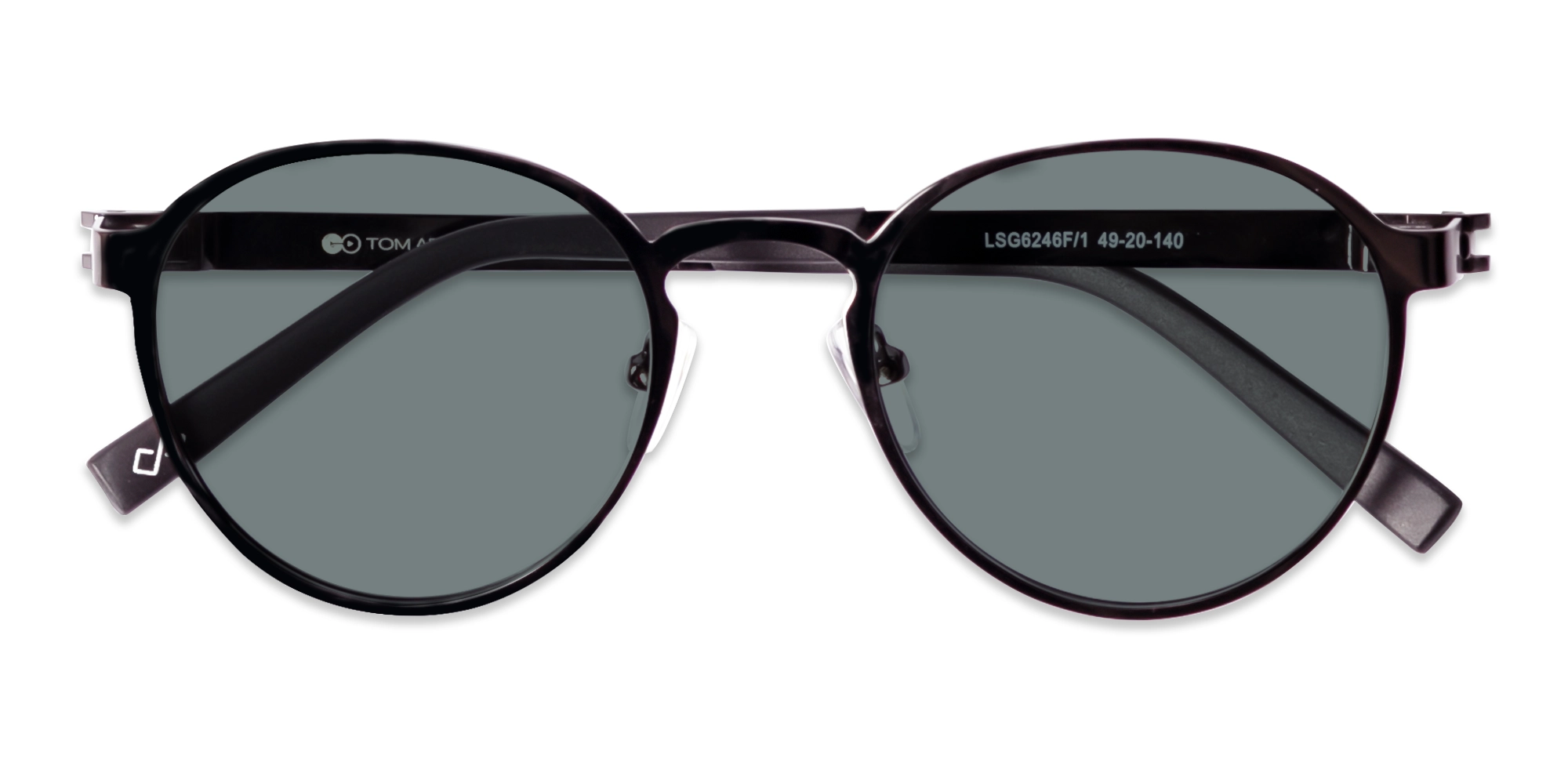 Black Round Metal Full-Rim Sunglasses 6