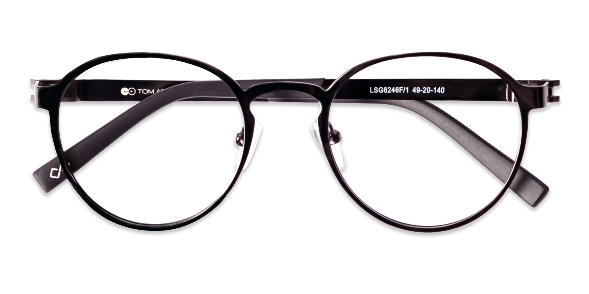 Black Round Metal Full-Rim Glasses