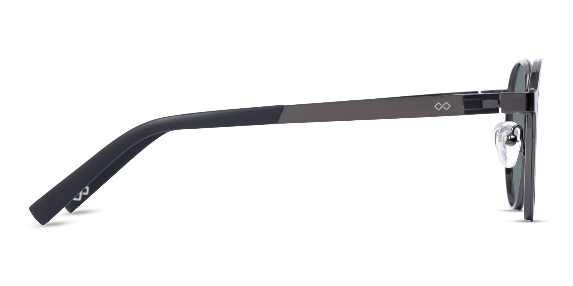 Black Round Metal Full-Rim Sunglasses 4