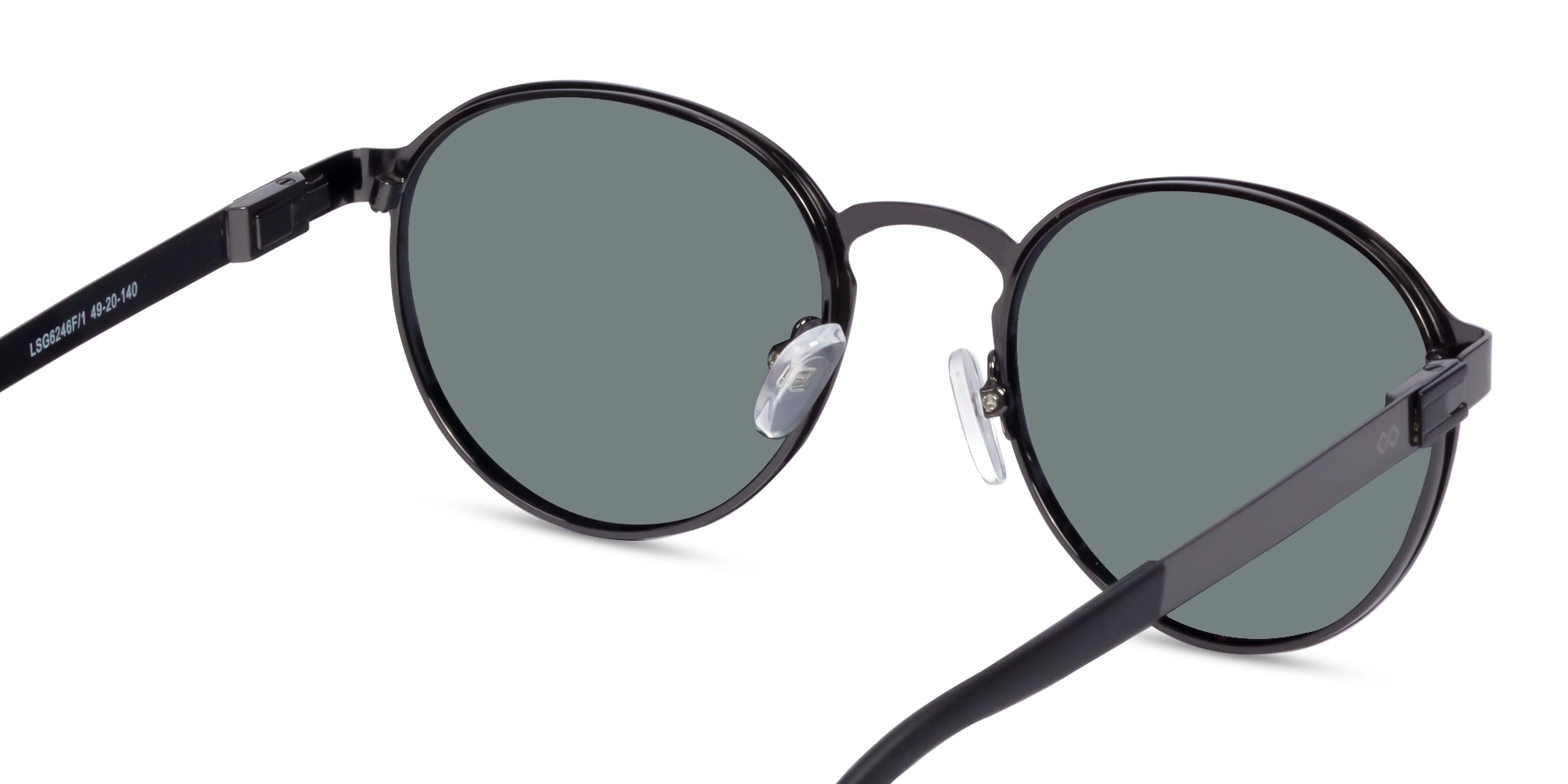 Black Round Metal Full-Rim Sunglasses 5