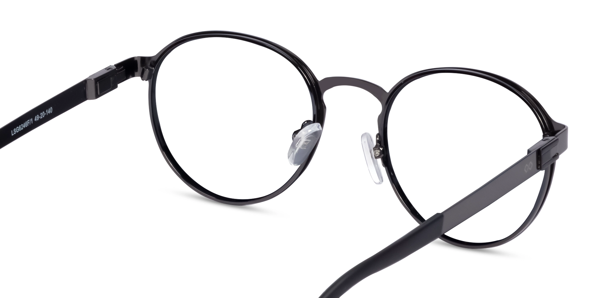 Black Round Metal Full-Rim Glasses