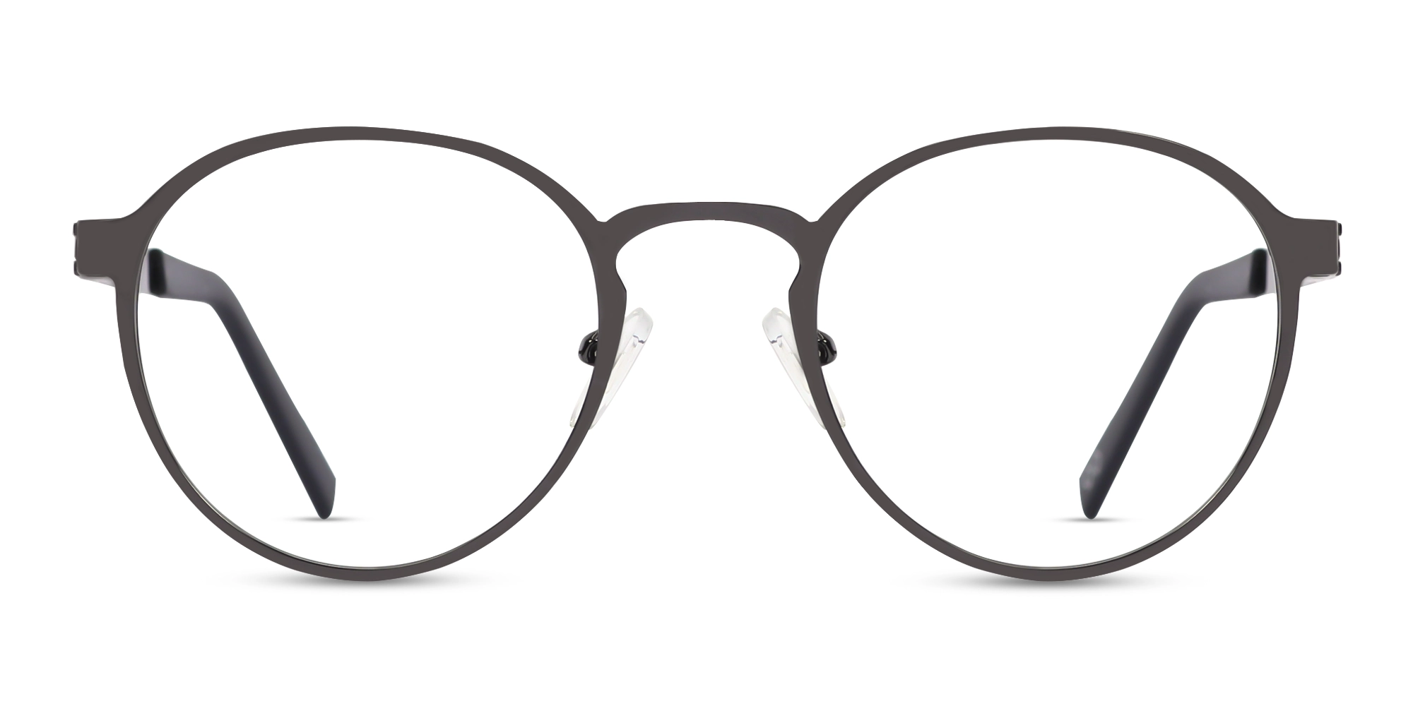 Black Round Metal Full-Rim Glasses