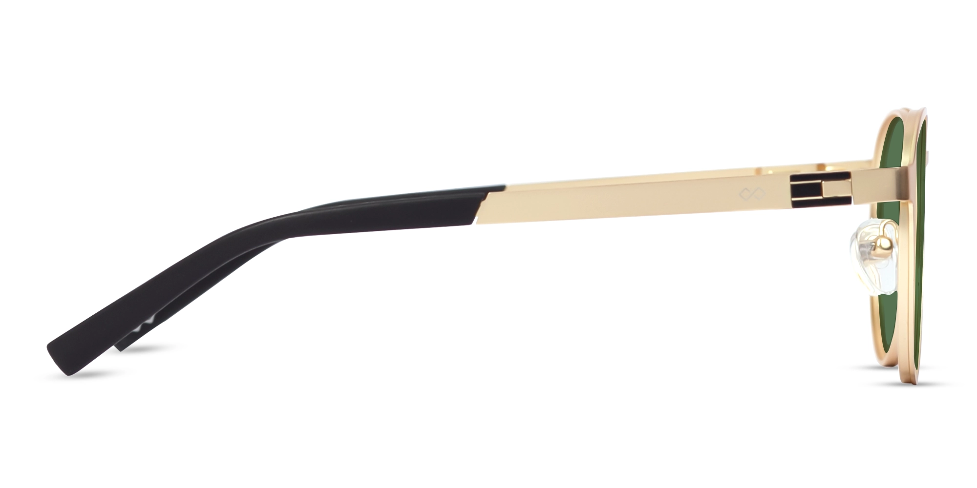 Matte Champagne Gold Round Metal Full-Rim Sunglasses 4