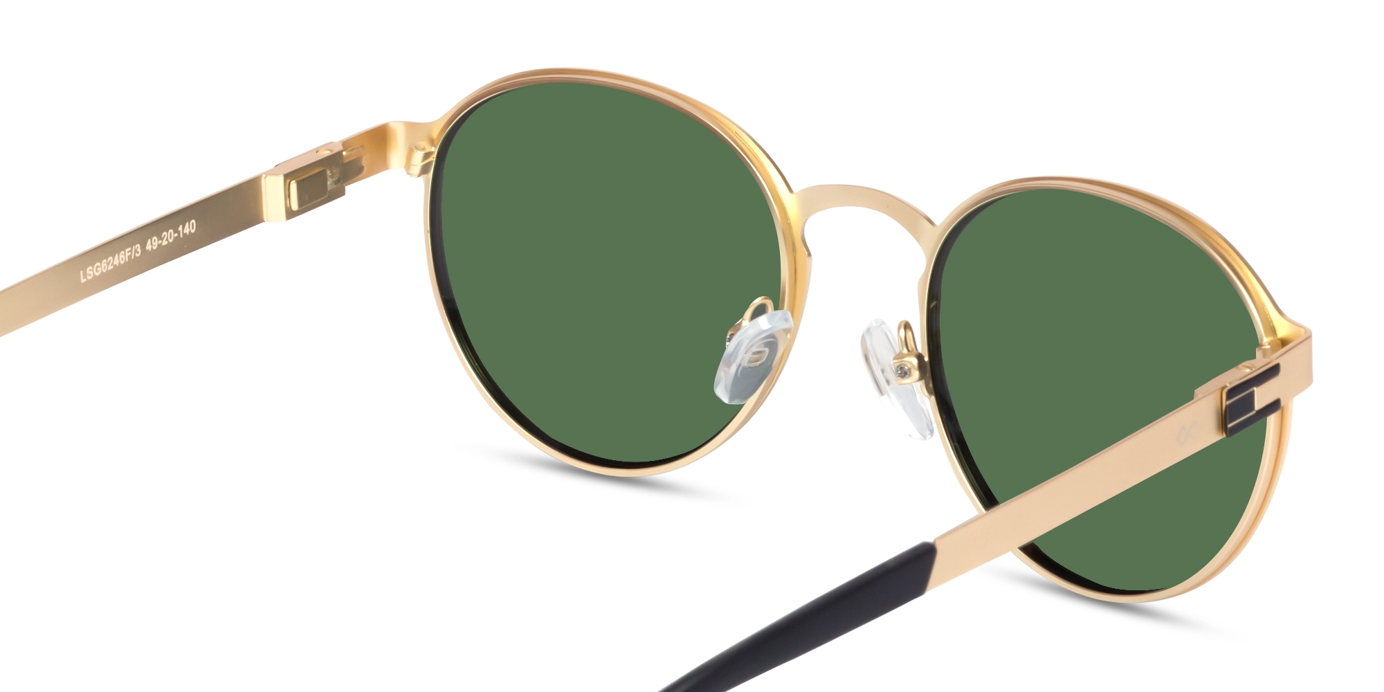 Matte Champagne Gold Round Metal Full-Rim Sunglasses 5