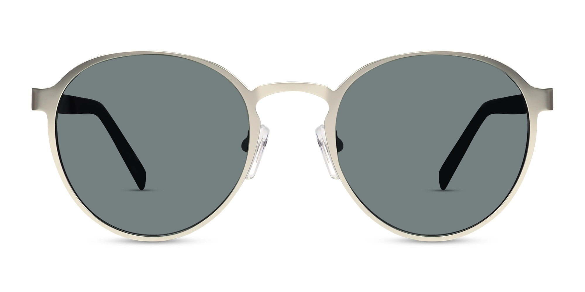 Matte Silver Round Metal Full-Rim Sunglasses 1 Matte Silver Round Metal Full-Rim Sunglasses 1