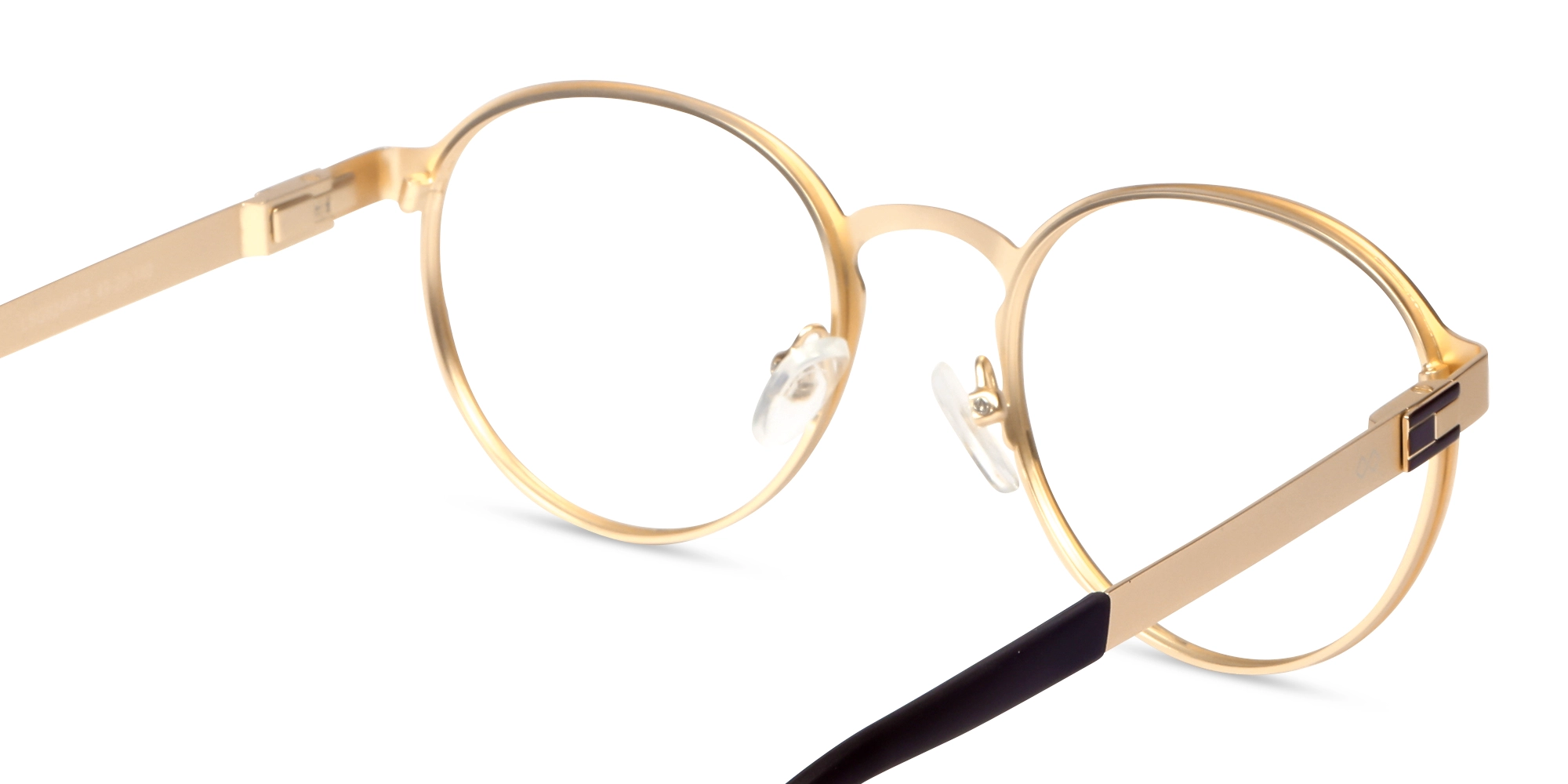 Matte Gold & Brown Round Metal Glasses