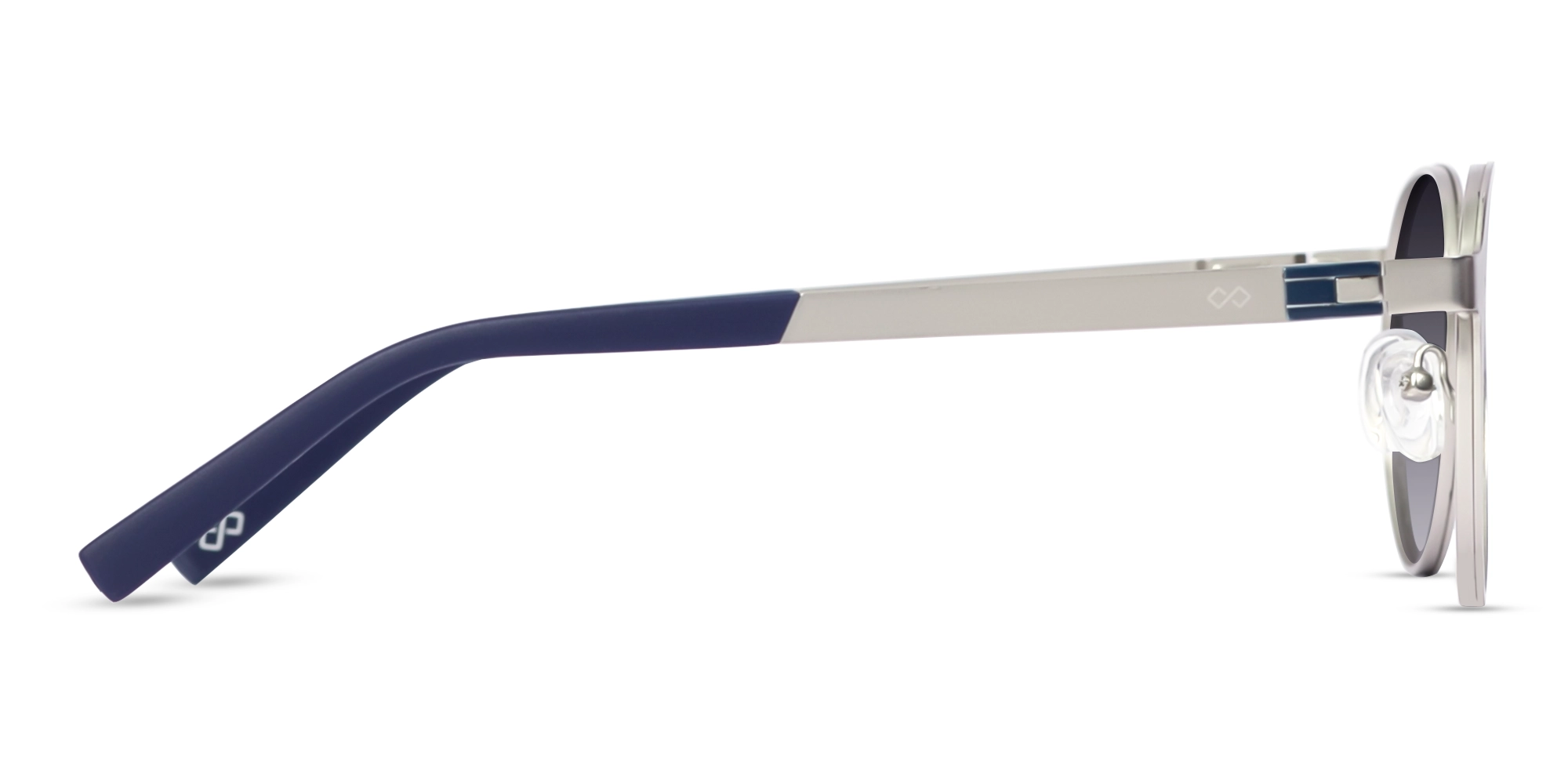 Matte Silver Keyhole Bridge Round Frame Sunglasses 4