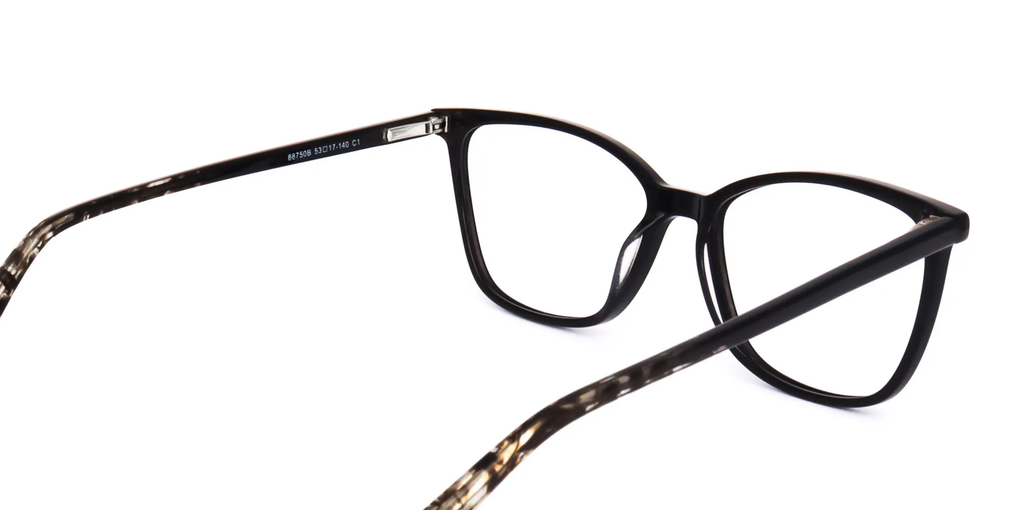 black rectangular cat eye glasses-2