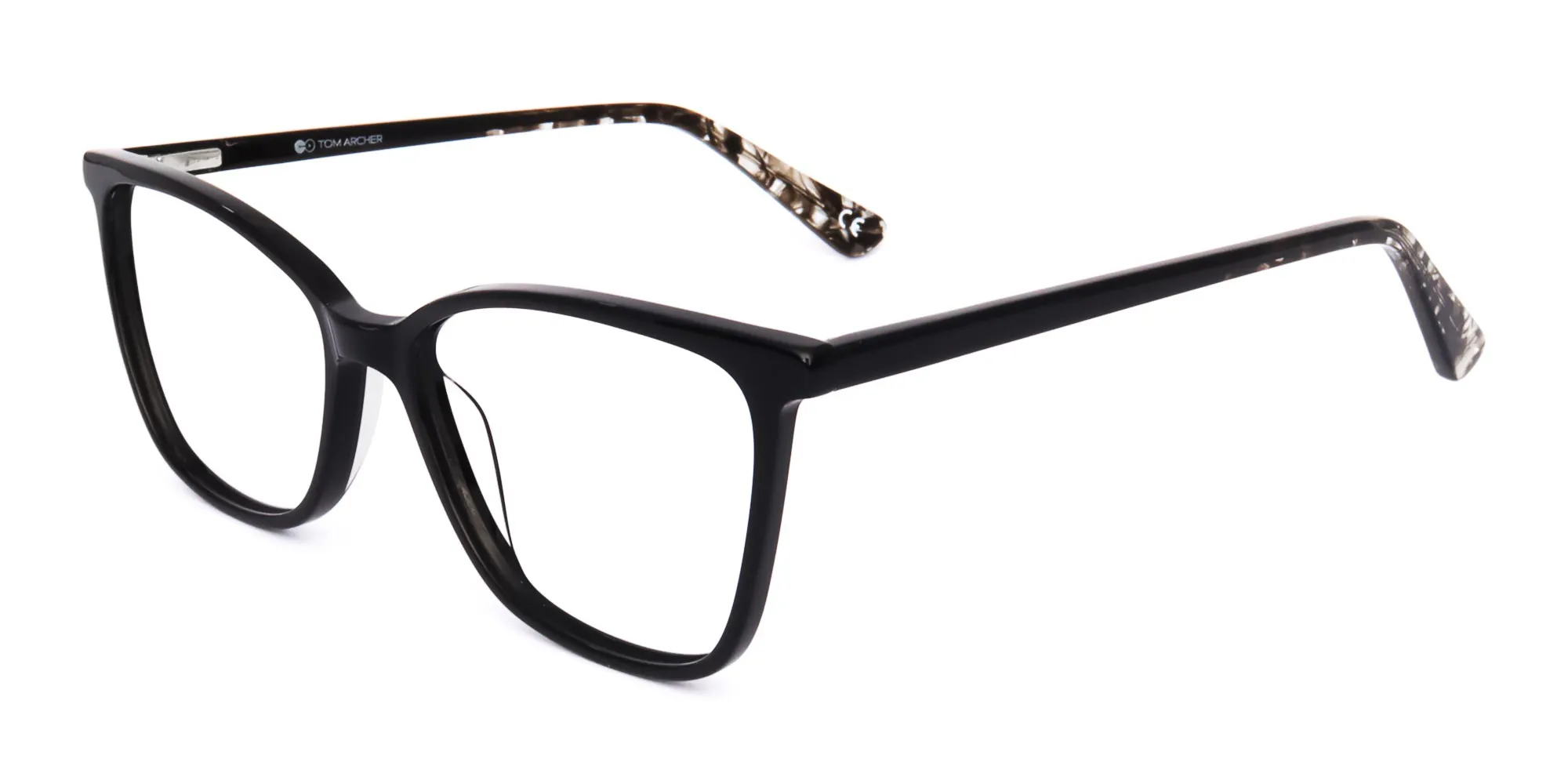 black rectangular cat eye glasses-2