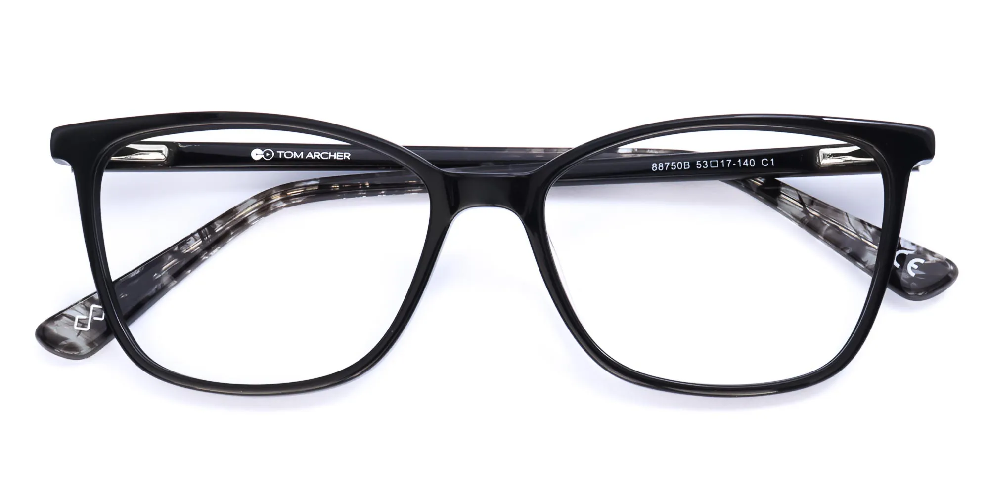 black rectangular cat eye glasses-2