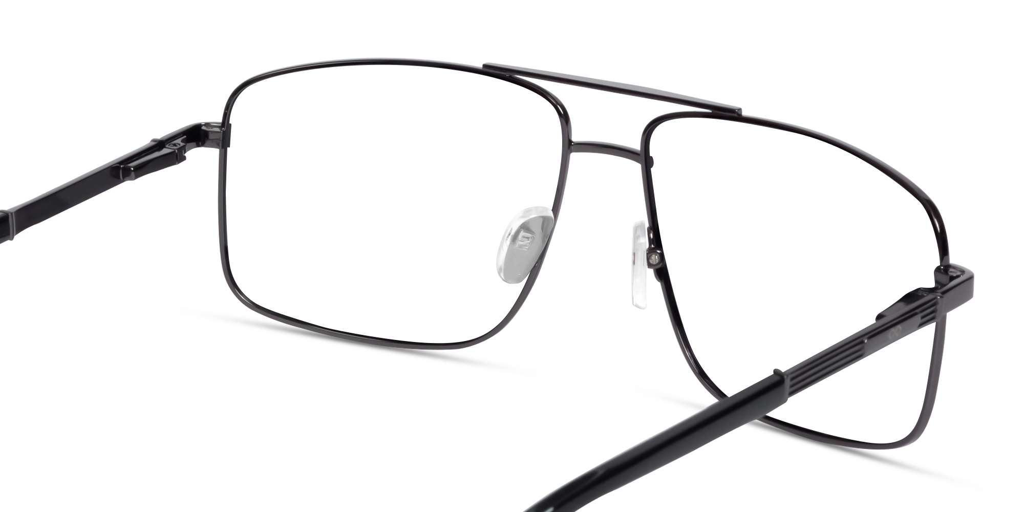 Gunmetal Square Pilot Full-Rim Glasses
