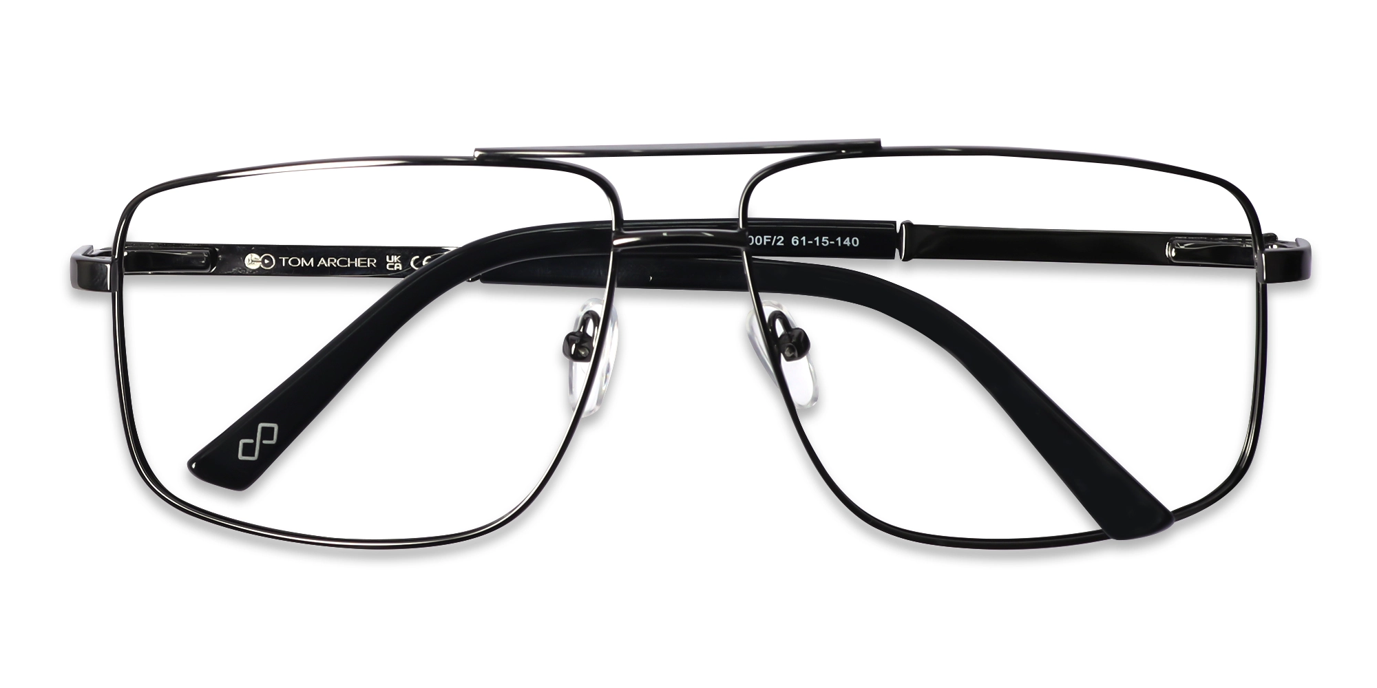 Gunmetal Square Pilot Full-Rim Glasses