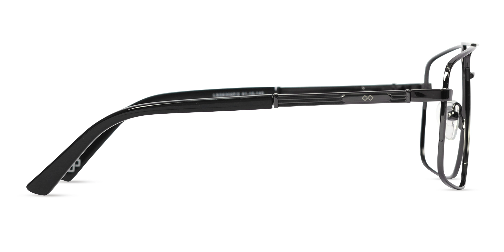 Gunmetal Square Pilot Full-Rim Glasses
