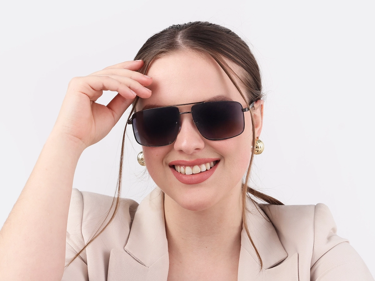 Gunmetal Pilot Double Bridge Sunglasses 51
