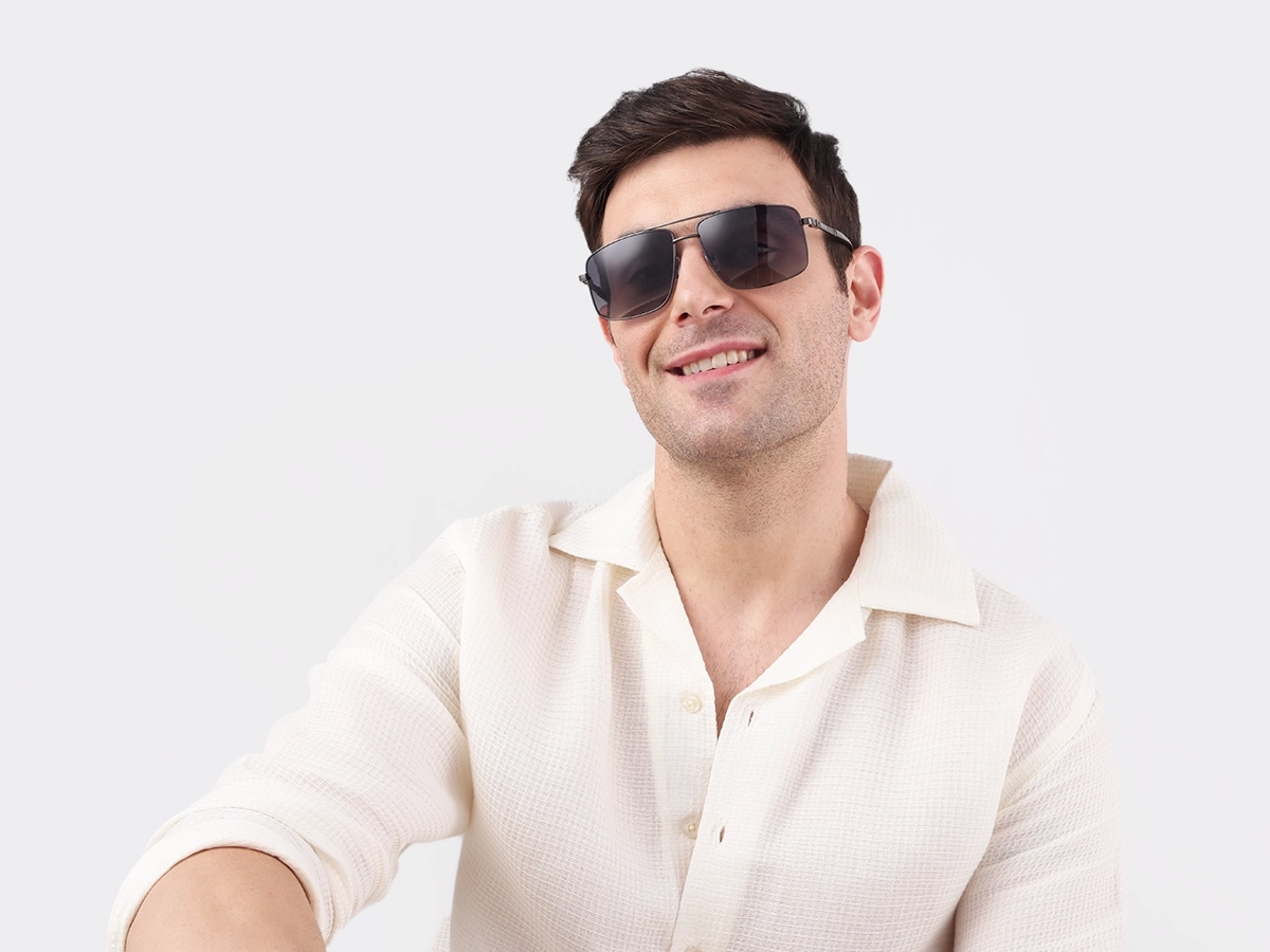 Gunmetal Pilot Double Bridge Sunglasses 41