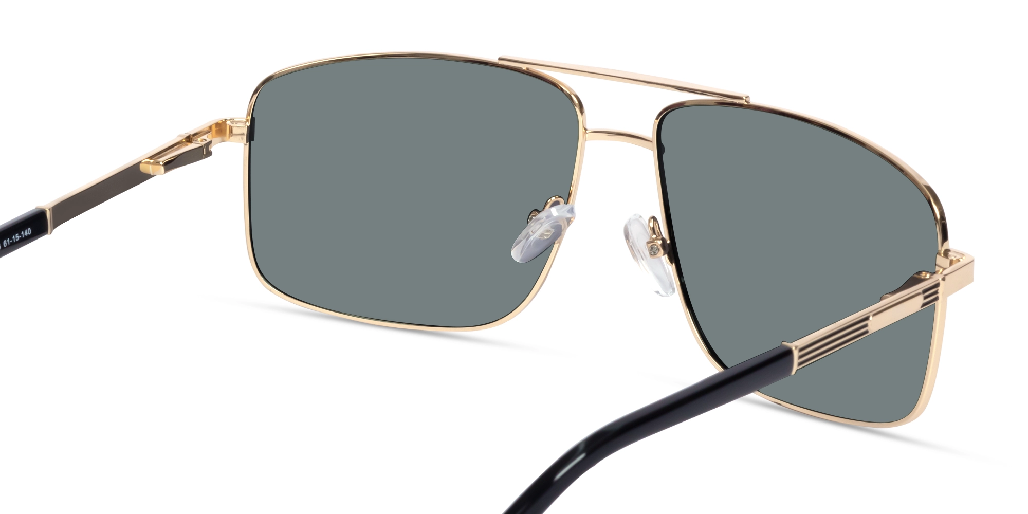 Gold Square Pilot Double Bridge Sunglasses 5