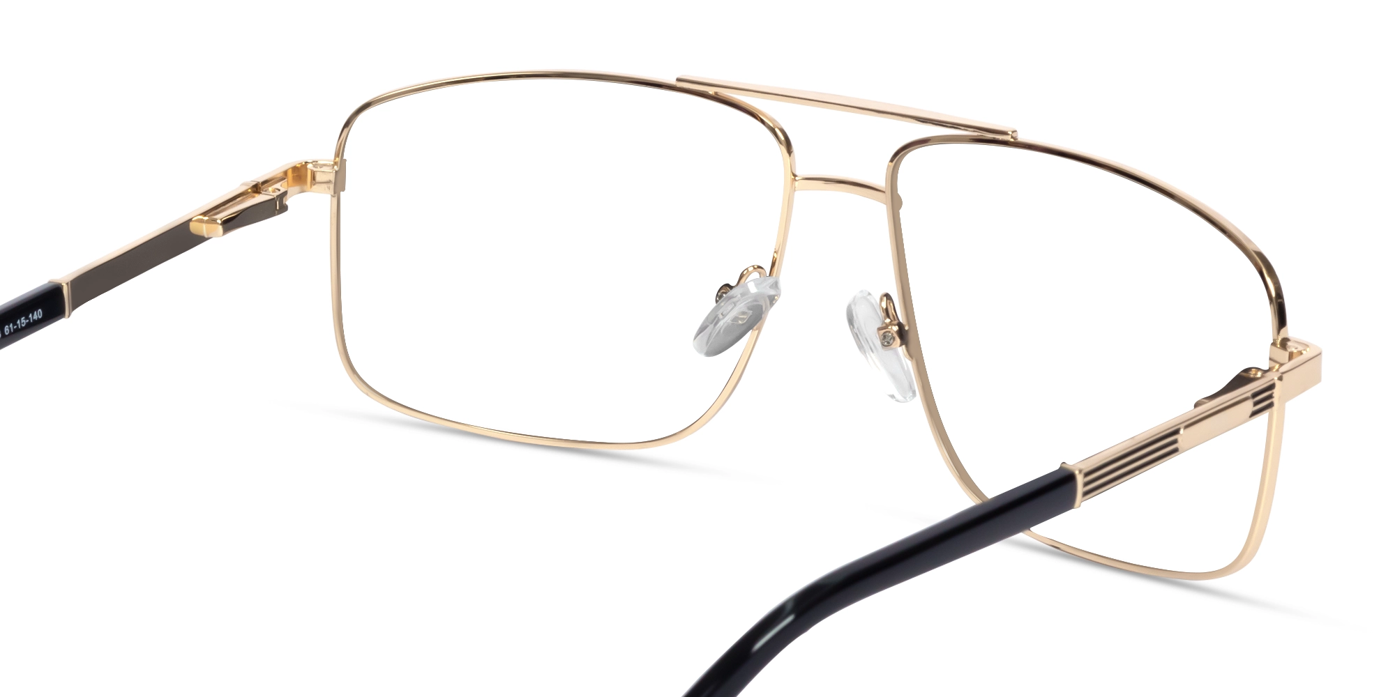 Metal Gold Square Pilot Full-Rim Glasses