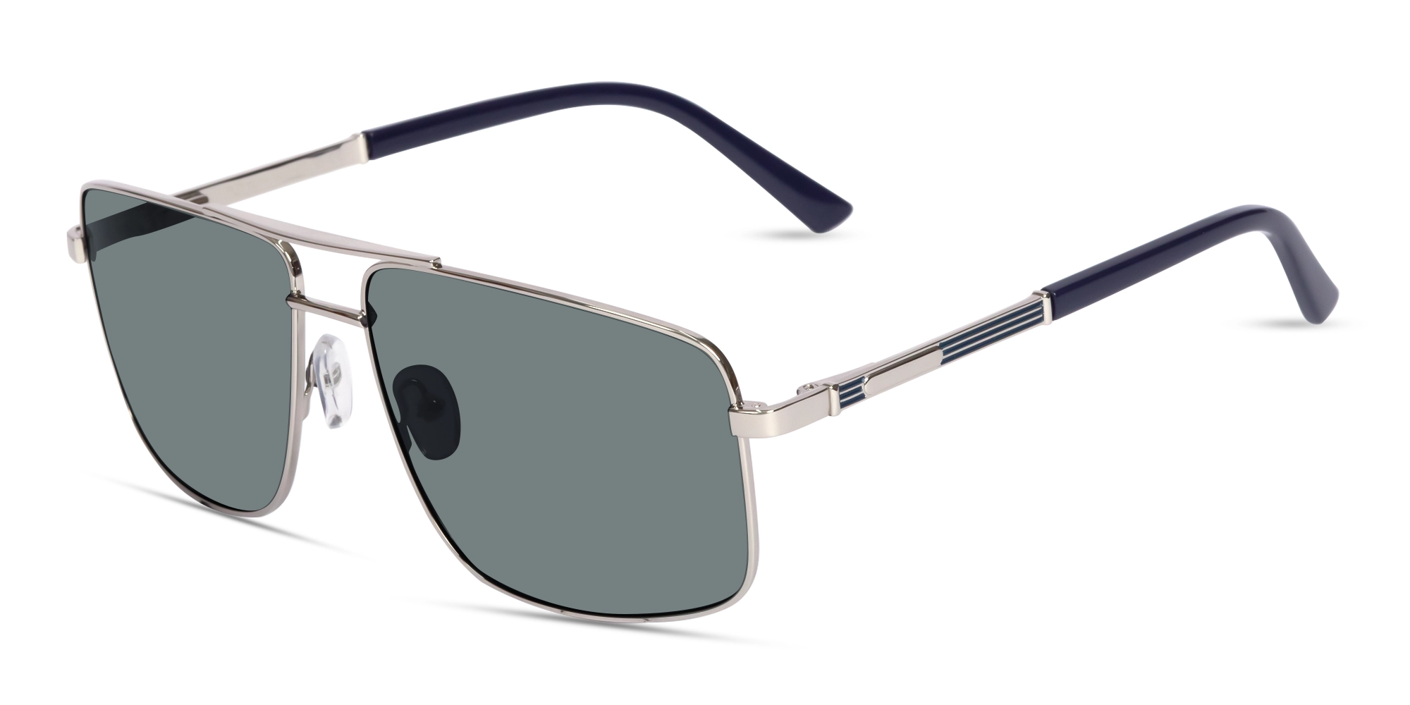 Silver Square Pilot Double Bridge Sunglasses 3 Silver Square Pilot Double Bridge Sunglasses 3